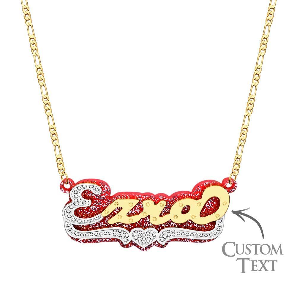Collier Hip Hop Avec Nom Personnalisé, Décoration Colorée En Métal Scintillant Et Acrylique Pour Hommes - votrecollierprenomfr