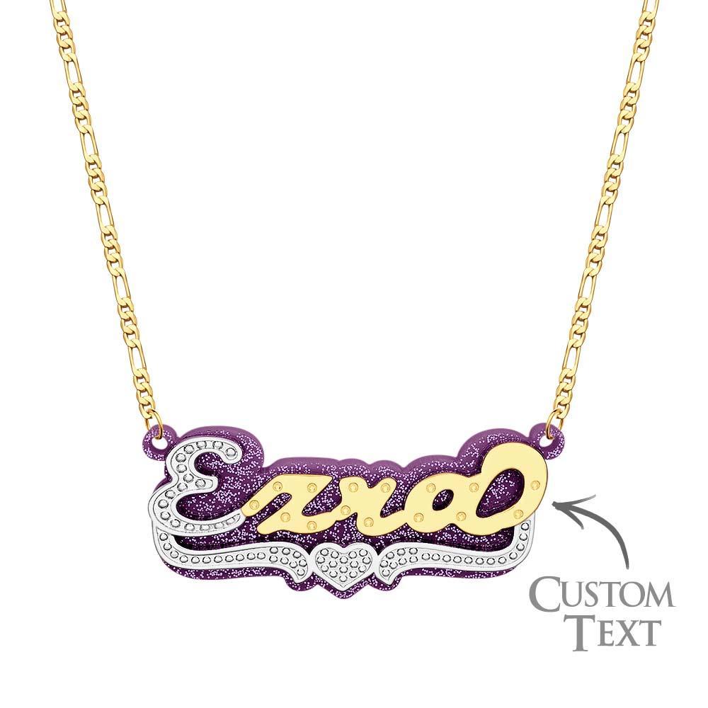 Collier Hip Hop Avec Nom Personnalisé, Décoration Colorée En Métal Scintillant Et Acrylique Pour Hommes - votrecollierprenomfr