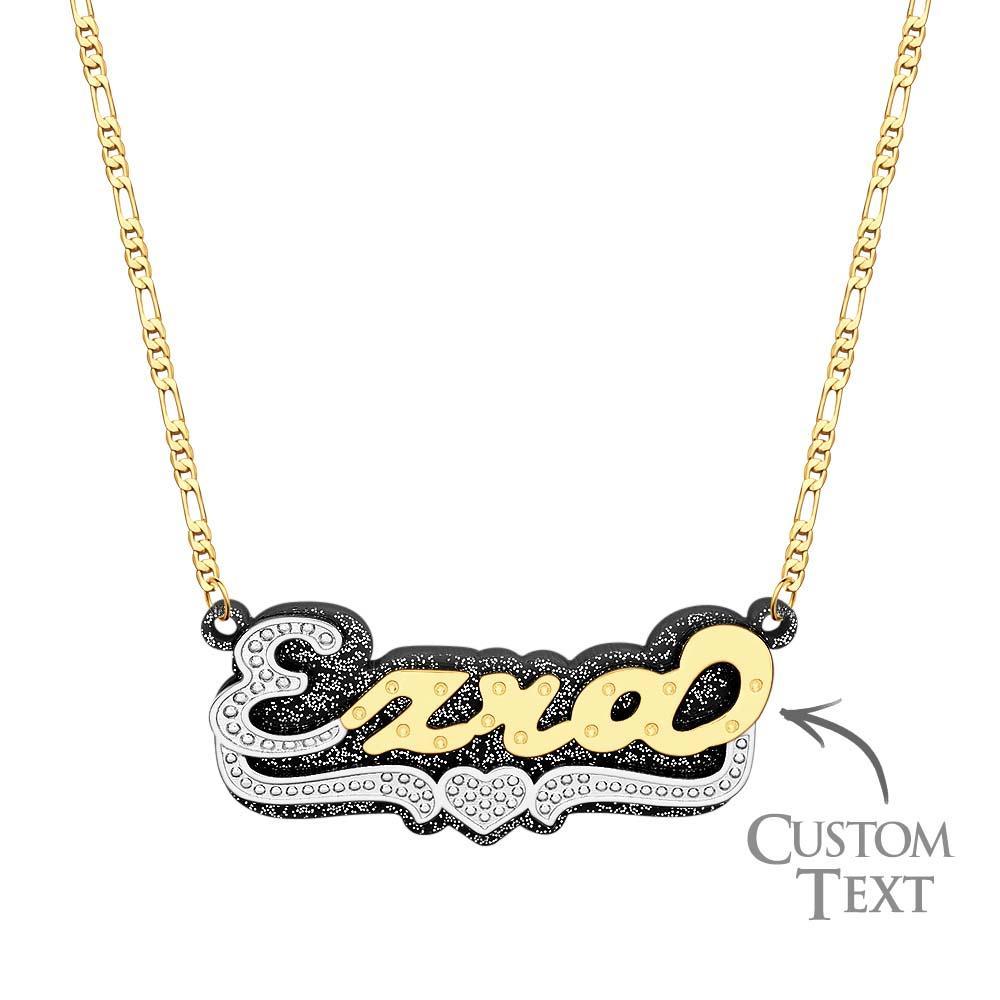 Collier Hip Hop Avec Nom Personnalisé, Décoration Colorée En Métal Scintillant Et Acrylique Pour Hommes - votrecollierprenomfr