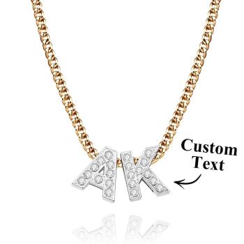 Collier Cubain Glacé Avec Nom Personnalisé, Collier Avec Lettres Initiales Tendance, Bijoux Cadeaux Pour Elle - votrecollierprenomfr