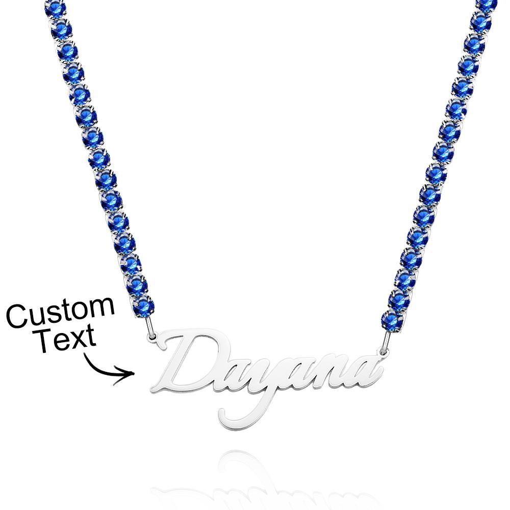 Collier Avec Nom Personnalisé, Chaîne De Tennis, Cadeau À La Mode - votrecollierprenomfr