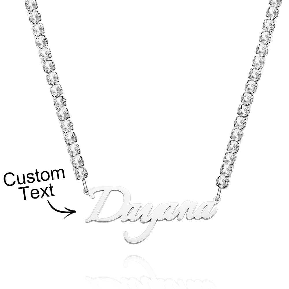 Collier Avec Nom Personnalisé, Chaîne De Tennis, Cadeau À La Mode - votrecollierprenomfr