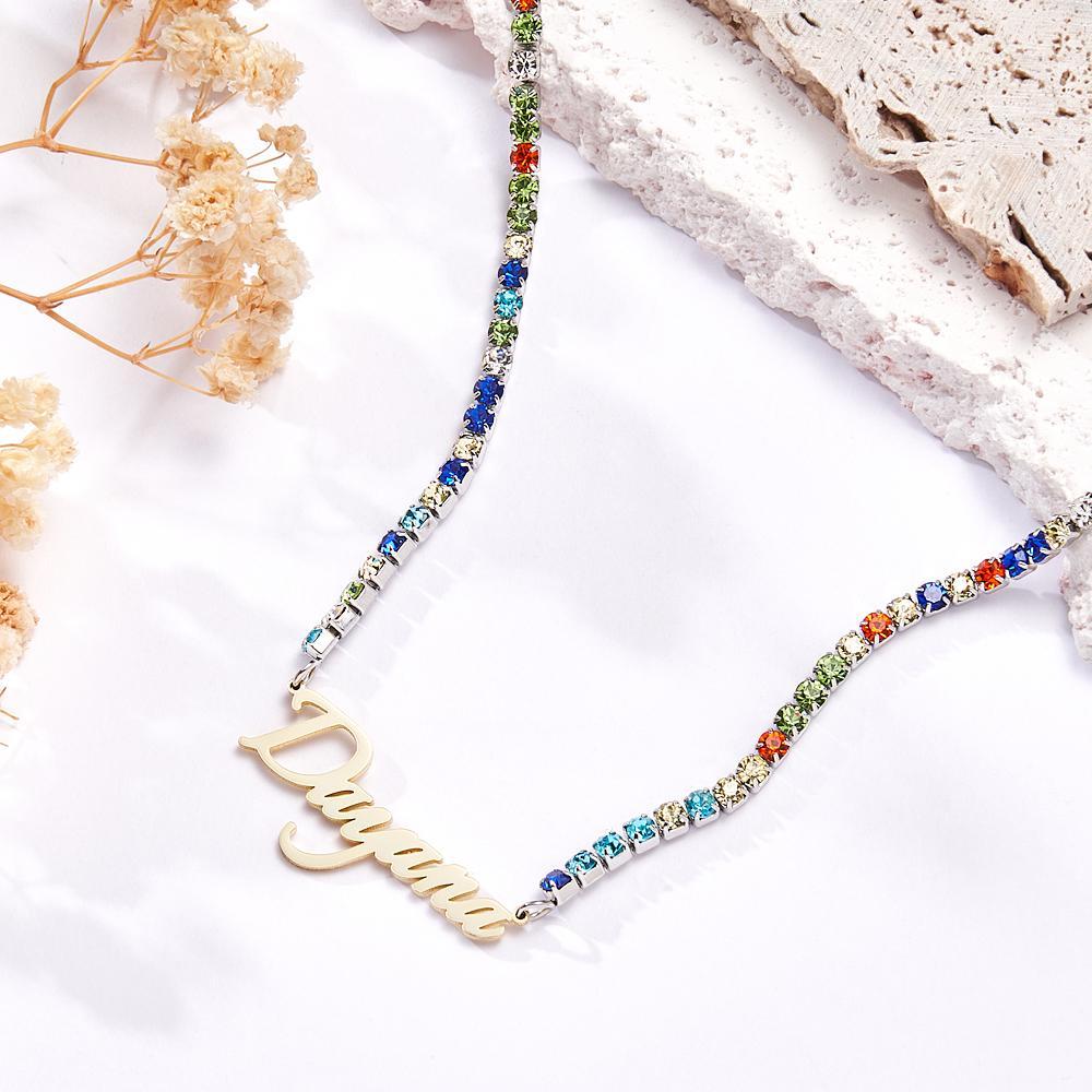 Collier Avec Nom Personnalisé, Chaîne De Tennis, Cadeau À La Mode - votrecollierprenomfr