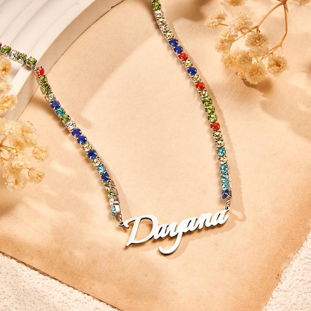 Collier Avec Nom Personnalisé, Chaîne De Tennis, Cadeau À La Mode - votrecollierprenomfr