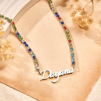 Collier Avec Nom Personnalisé, Chaîne De Tennis, Cadeau À La Mode - votrecollierprenomfr