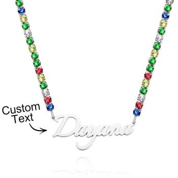 Collier Avec Nom Personnalisé, Chaîne De Tennis, Cadeau À La Mode - votrecollierprenomfr