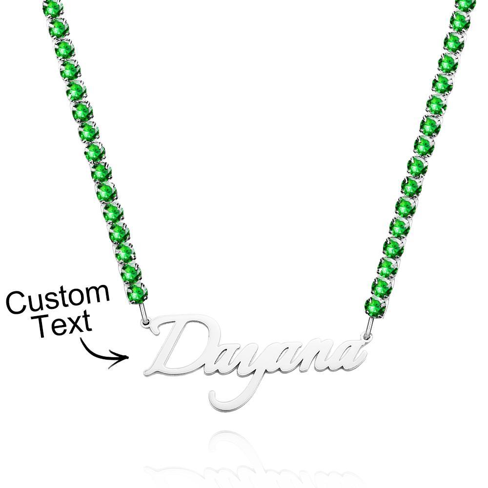 Collier Avec Nom Personnalisé, Chaîne De Tennis, Cadeau À La Mode - votrecollierprenomfr