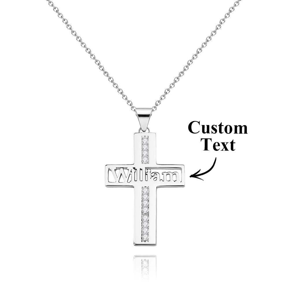 Collier De Croix De Nom Personnalisé Avec Cadeau Pendentif En Diamant Pour Elle - votrecollierprenomfr