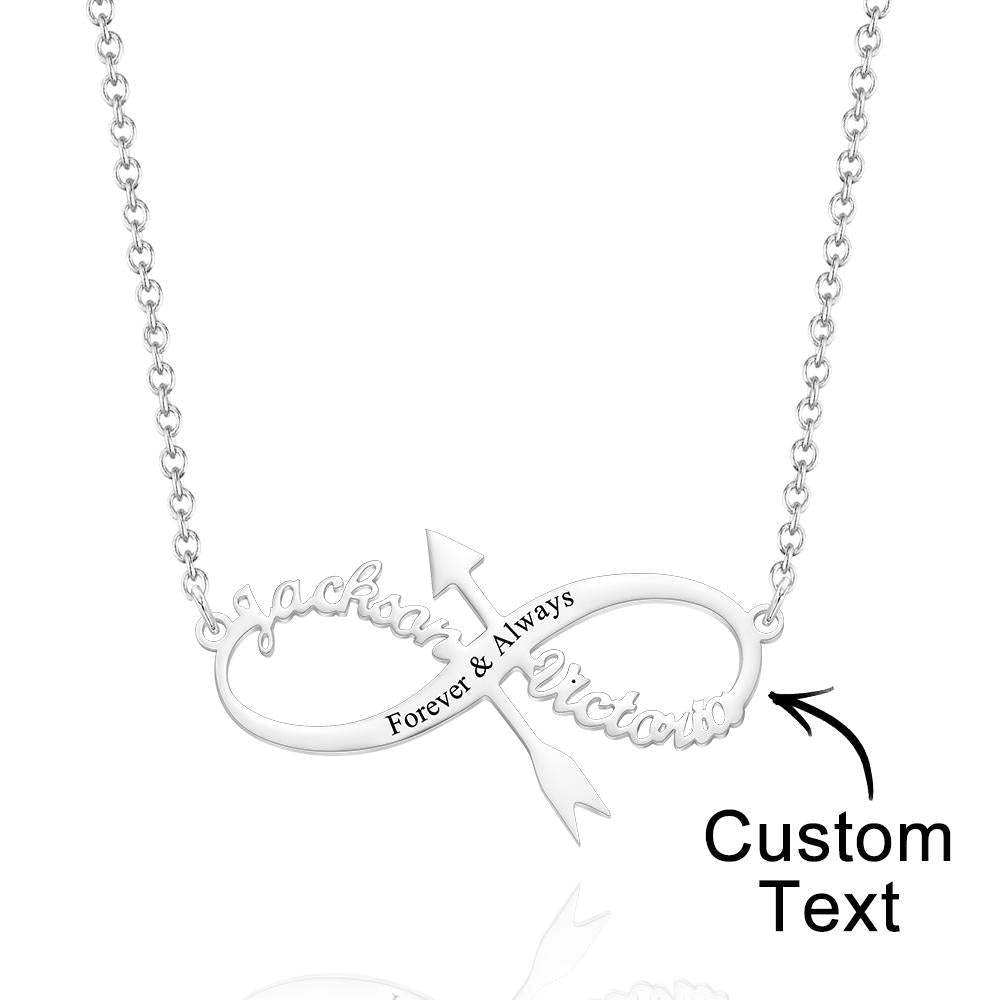 Collier Gravé Personnalisé Nom Infini Pendentif Collier Cadeau D'anniversaire - votrecollierprenomfr