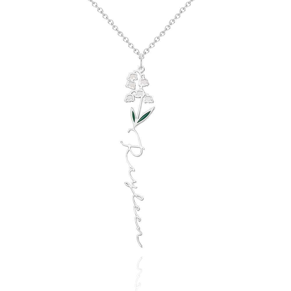 Nom Personnalisé Mois De Naissance Collier De Fleurs Colorées Pendentif Fleuri Délicat Bijoux Cadeaux D'anniversaire - votrecollierprenomfr