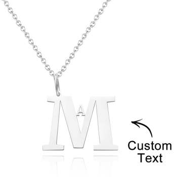 Collier Gravé Personnalisé Lettre Simple Cadeaux Uniques - votrecollierprenomfr
