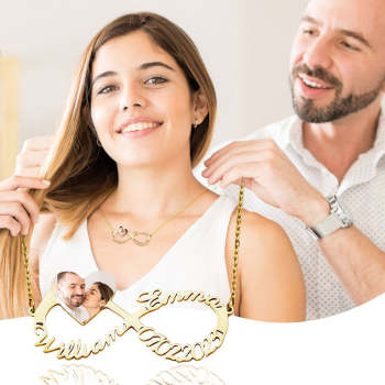Collier Nom Personnalisé, Collier Infini Personnalisé, Cadeau D'anniversaire De Mariage Pour Elle - votrecollierprenomfr