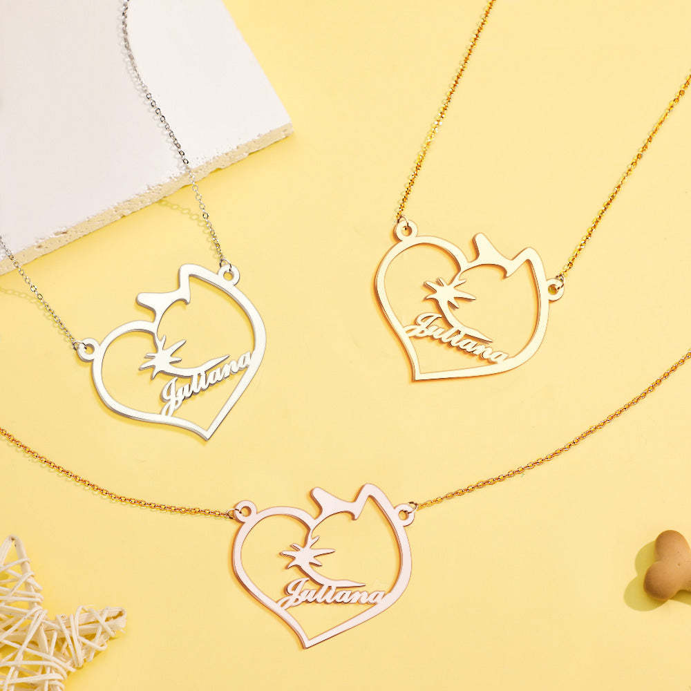 Collier Commémoratif Personnalisé En Forme De Cœur Pour Animaux De Compagnie, Cadeau Commémoratif Pour Elle - votrecollierprenomfr