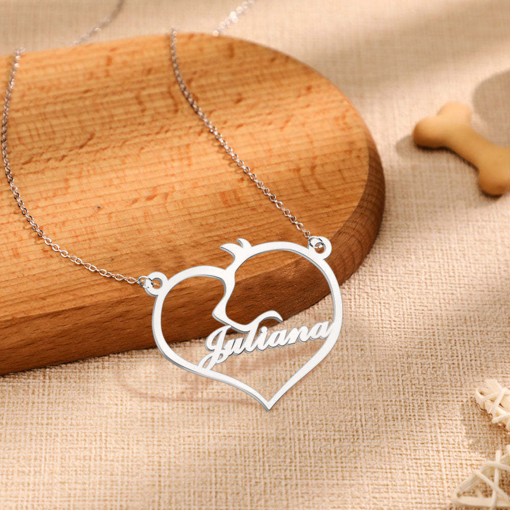 Collier Commémoratif Personnalisé En Forme De Cœur Pour Animaux De Compagnie, Cadeau Commémoratif Pour Elle - votrecollierprenomfr
