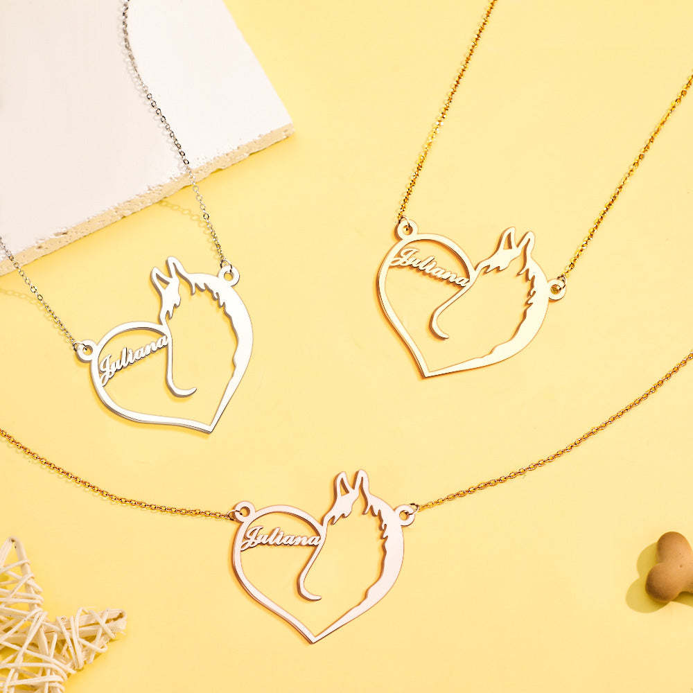 Collier Commémoratif Personnalisé En Forme De Cœur Pour Animaux De Compagnie, Cadeau Commémoratif Pour Elle - votrecollierprenomfr