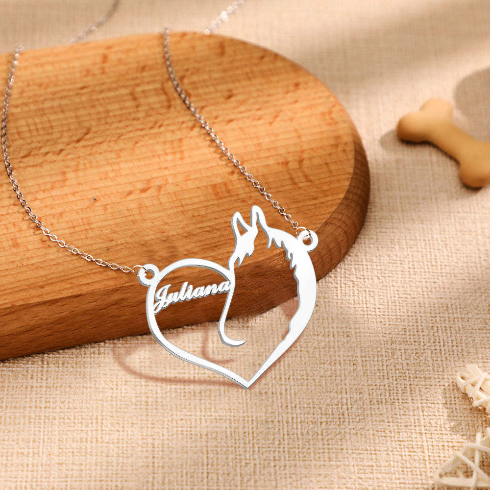 Collier Commémoratif Personnalisé En Forme De Cœur Pour Animaux De Compagnie, Cadeau Commémoratif Pour Elle - votrecollierprenomfr