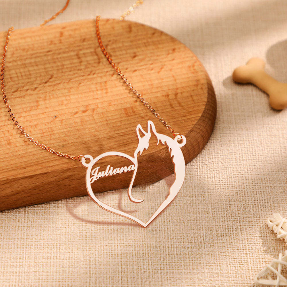 Collier Commémoratif Personnalisé En Forme De Cœur Pour Animaux De Compagnie, Cadeau Commémoratif Pour Elle - votrecollierprenomfr