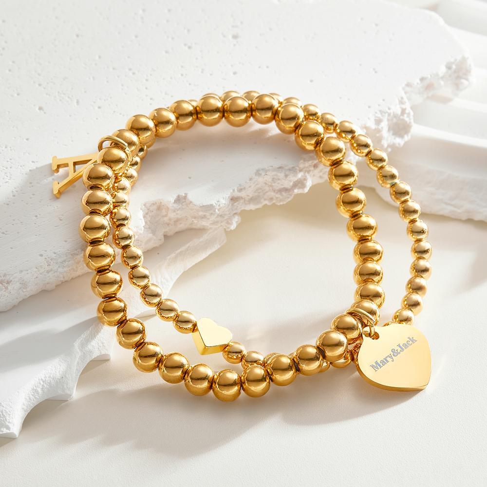 Bracelet Avec Nom Personnalisé, Cadeau Initial En Métal - votrecollierprenomfr