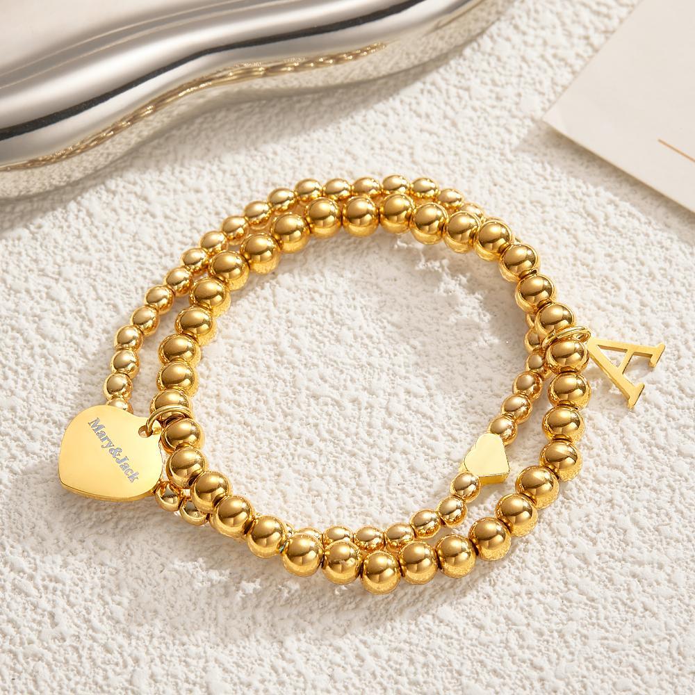 Bracelet Avec Nom Personnalisé, Cadeau Initial En Métal - votrecollierprenomfr