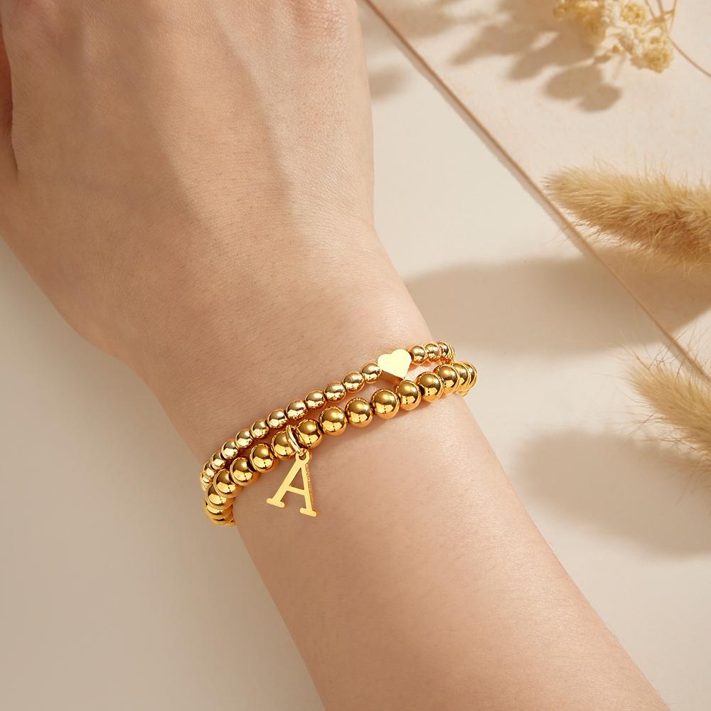 Bracelet Avec Nom Personnalisé, Cadeau Initial En Métal - votrecollierprenomfr