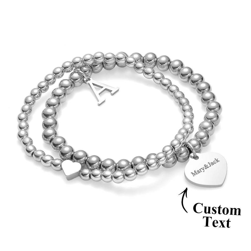 Bracelet Avec Nom Personnalisé, Cadeau Initial En Métal - votrecollierprenomfr