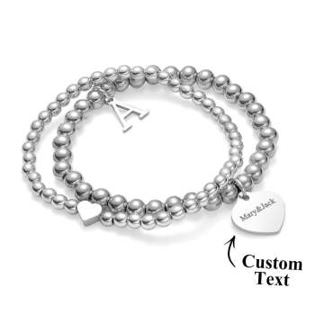 Bracelet Avec Nom Personnalisé, Cadeau Initial En Métal - votrecollierprenomfr