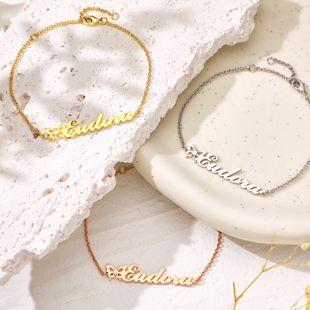 Bracelet Papillon Avec Nom Personnalisé, Cadeau Personnalisé Pour Elle - votrecollierprenomfr
