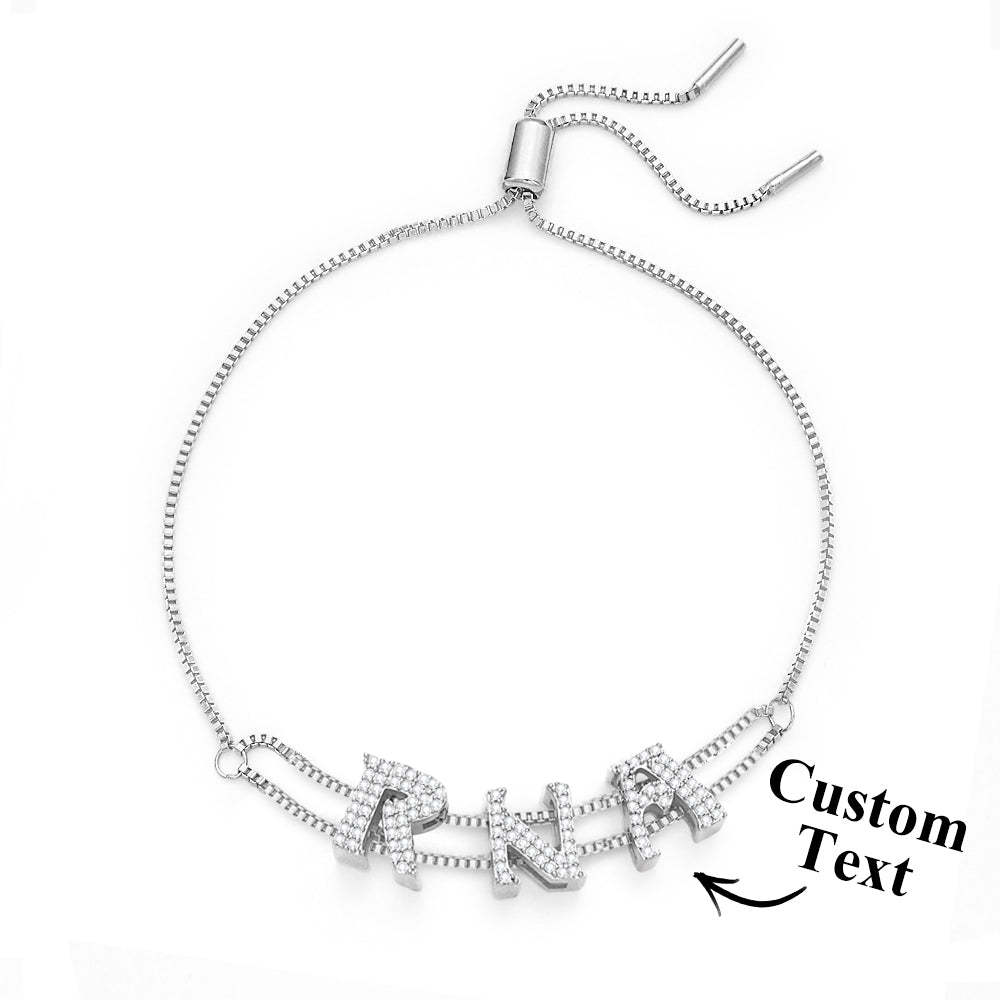 Bracelet Coulissant De Nom Personnalisé, Cadeau De Bracelet De Nom Personnalisé Pour Elle - votrecollierprenomfr