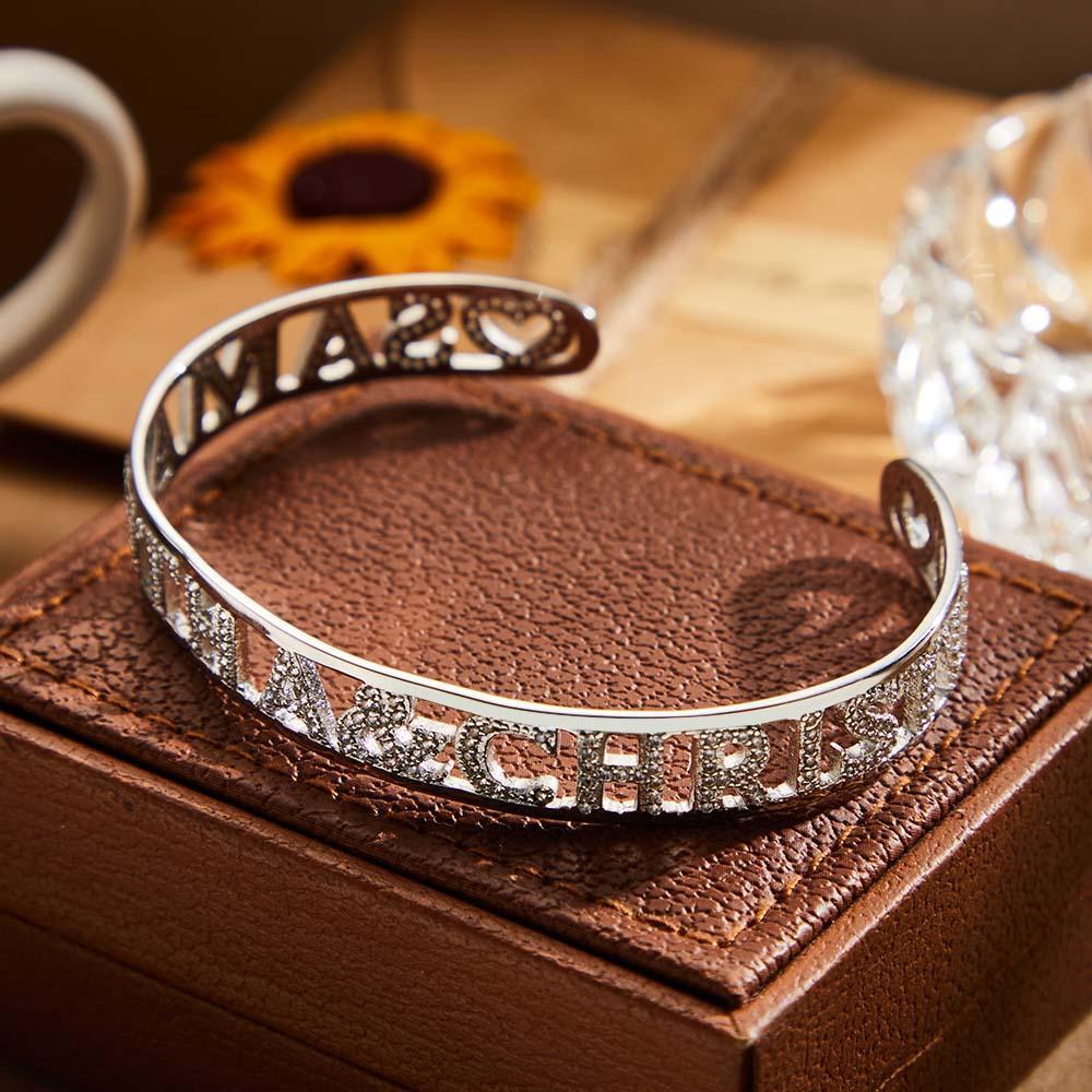 Bracelet Avec Nom En Cristal Bracelet En Zircon Avec Strass Personnalisé Cadeau Parfait Pour Votre Fille - votrecollierprenomfr