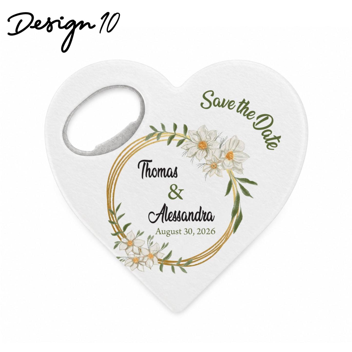 Ouvre-bouteille Personnalisé En Forme De Cœur, Aimant Personnalisé, Ouvre-bouteille En Forme De Cœur, Cadeaux Pour Invités De Mariage - votrecollierprenomfr