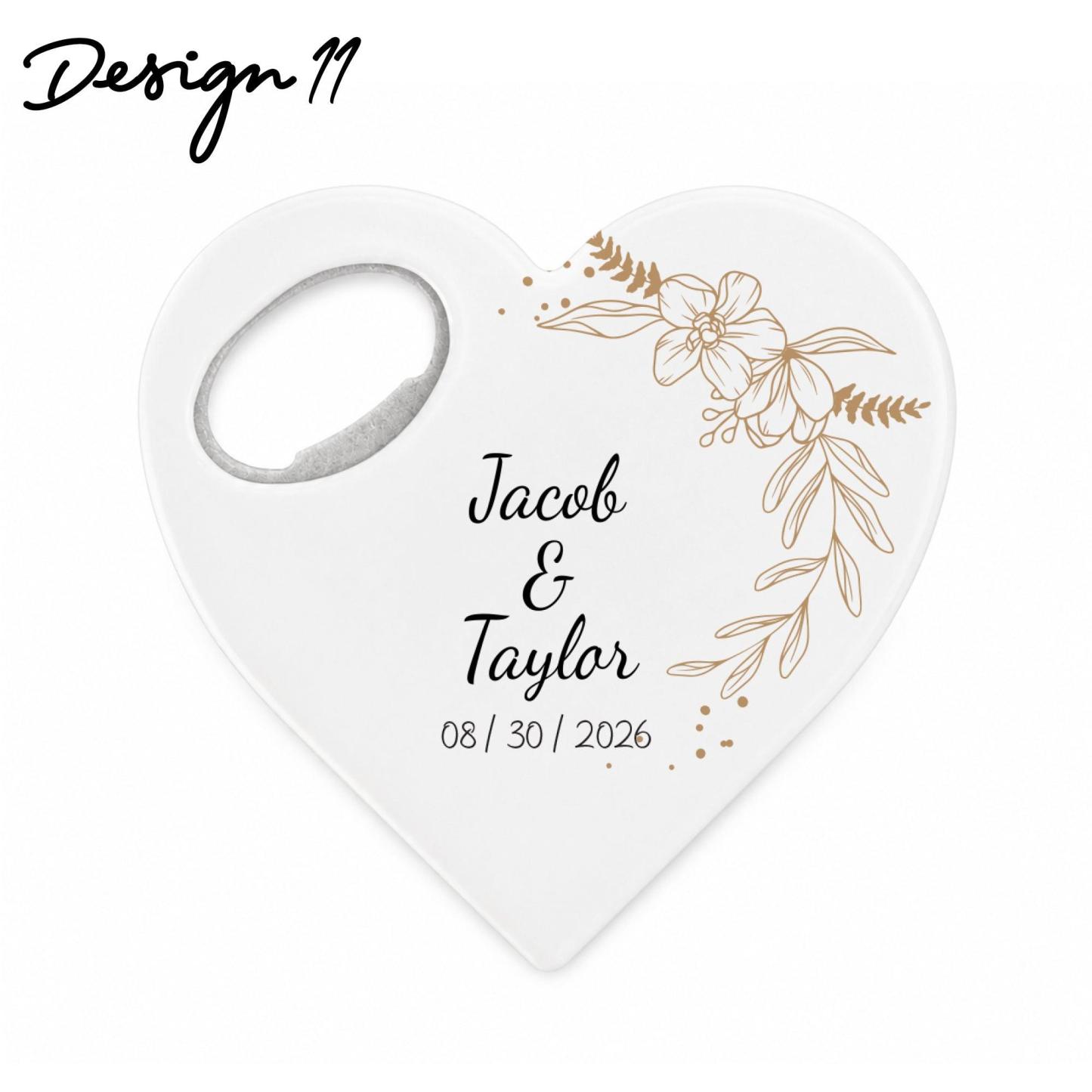 Ouvre-bouteille Personnalisé En Forme De Cœur, Aimant Personnalisé, Ouvre-bouteille En Forme De Cœur, Cadeaux Pour Invités De Mariage - votrecollierprenomfr