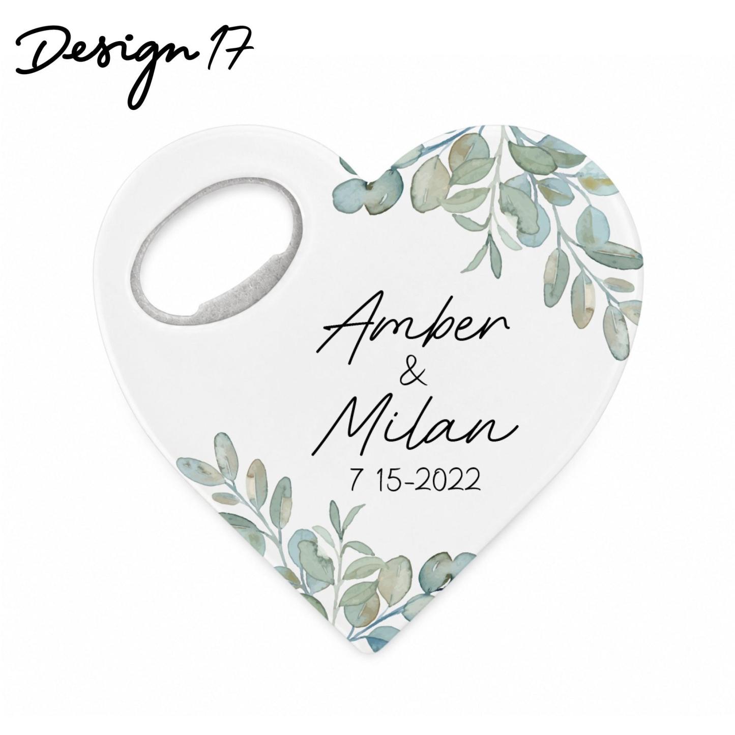 Ouvre-bouteille Personnalisé En Forme De Cœur, Aimant Personnalisé, Ouvre-bouteille En Forme De Cœur, Cadeaux Pour Invités De Mariage - votrecollierprenomfr