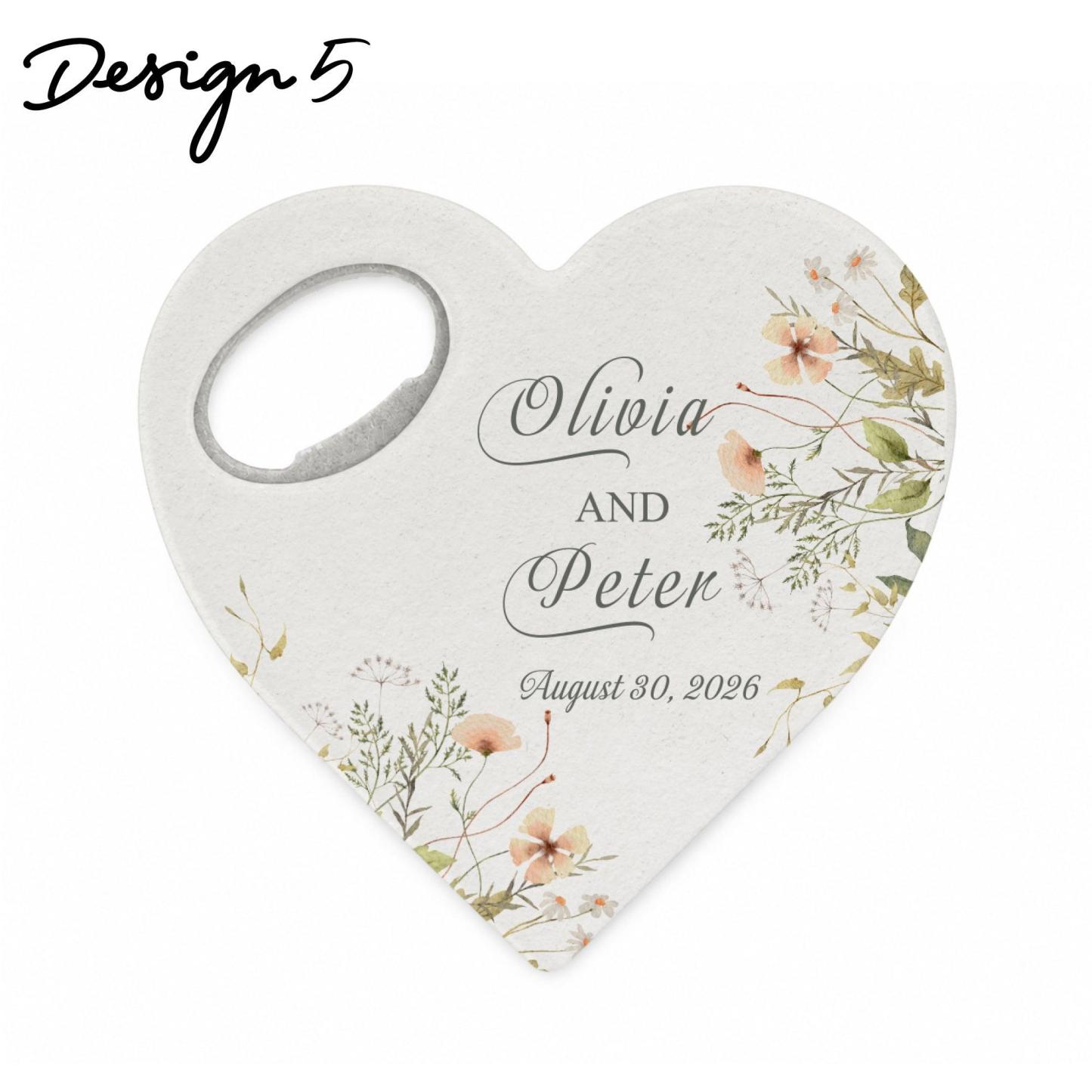 Ouvre-bouteille Personnalisé En Forme De Cœur, Aimant Personnalisé, Ouvre-bouteille En Forme De Cœur, Cadeaux Pour Invités De Mariage - votrecollierprenomfr