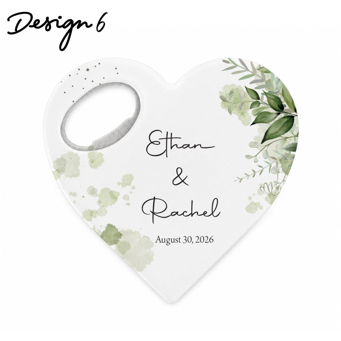 Ouvre-bouteille Personnalisé En Forme De Cœur, Aimant Personnalisé, Ouvre-bouteille En Forme De Cœur, Cadeaux Pour Invités De Mariage - votrecollierprenomfr