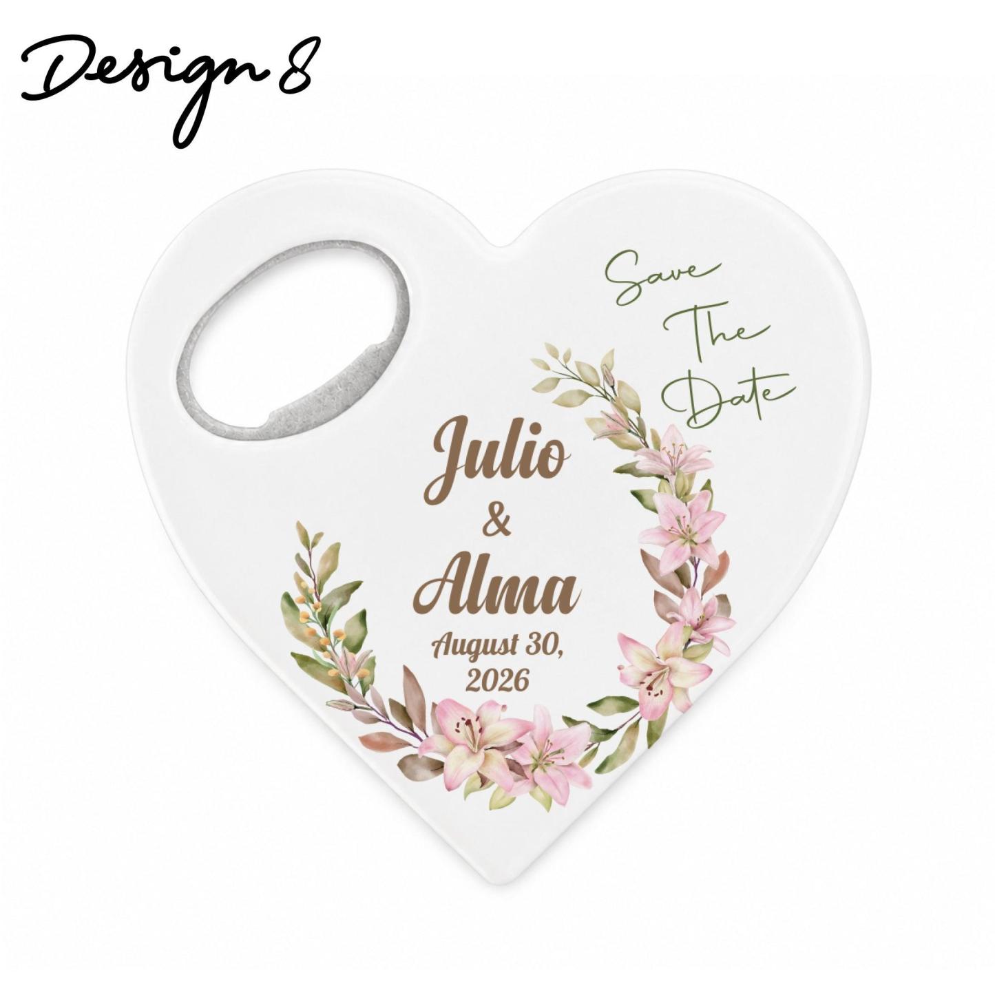 Ouvre-bouteille Personnalisé En Forme De Cœur, Aimant Personnalisé, Ouvre-bouteille En Forme De Cœur, Cadeaux Pour Invités De Mariage - votrecollierprenomfr