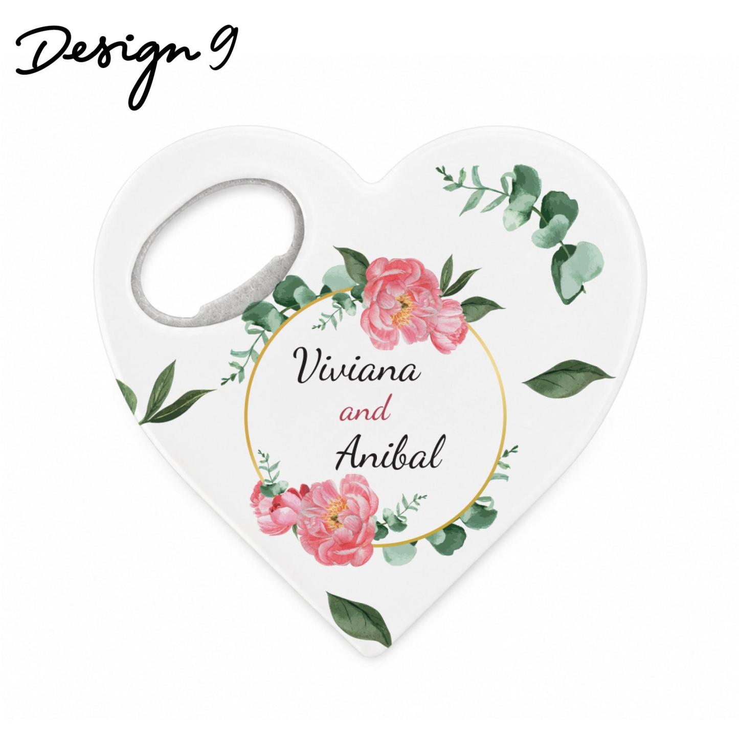 Ouvre-bouteille Personnalisé En Forme De Cœur, Aimant Personnalisé, Ouvre-bouteille En Forme De Cœur, Cadeaux Pour Invités De Mariage - votrecollierprenomfr