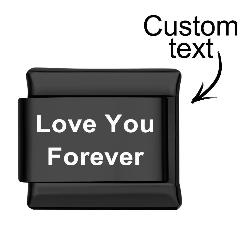 Breloque Italienne Avec Texte Personnalisé Pour Bracelets À Breloques Italiens, Lien Composable Personnalisé - votrecollierprenomfr