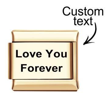 Breloque Italienne Avec Texte Personnalisé Pour Bracelets À Breloques Italiens, Lien Composable Personnalisé - votrecollierprenomfr