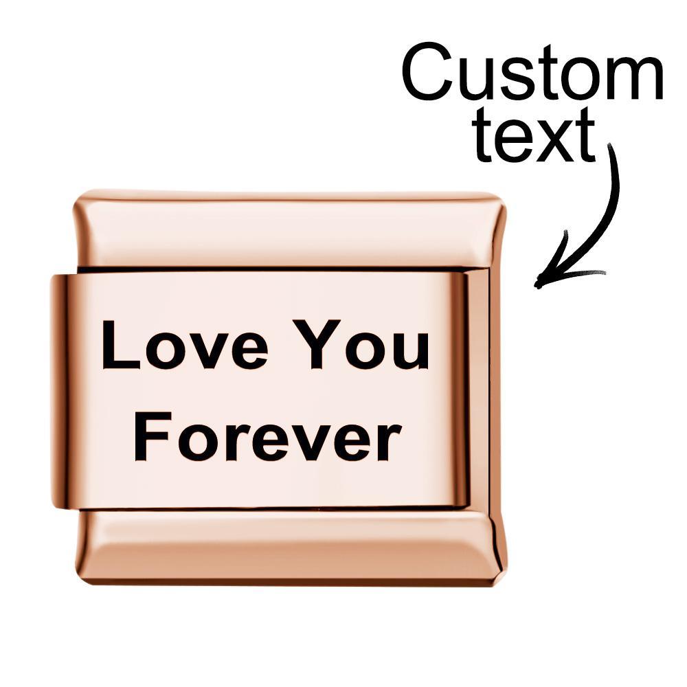 Breloque Italienne Avec Texte Personnalisé Pour Bracelets À Breloques Italiens, Lien Composable Personnalisé - votrecollierprenomfr