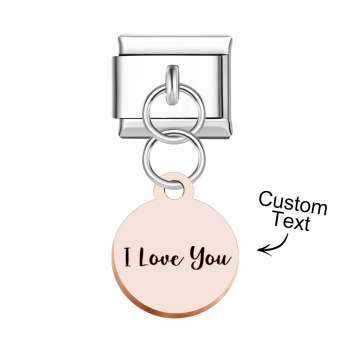 Pendentif Rond Gravé Personnalisé, Breloque Italienne Pour Bracelets À Breloques Italiens, Lien Composable - votrecollierprenomfr