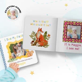 Livre Personnalisé Pour Enfants, Livre Cognitif Pour Bébé, Membre De La Famille, Nom Et Contenu Personnalisés - votrecollierprenomfr