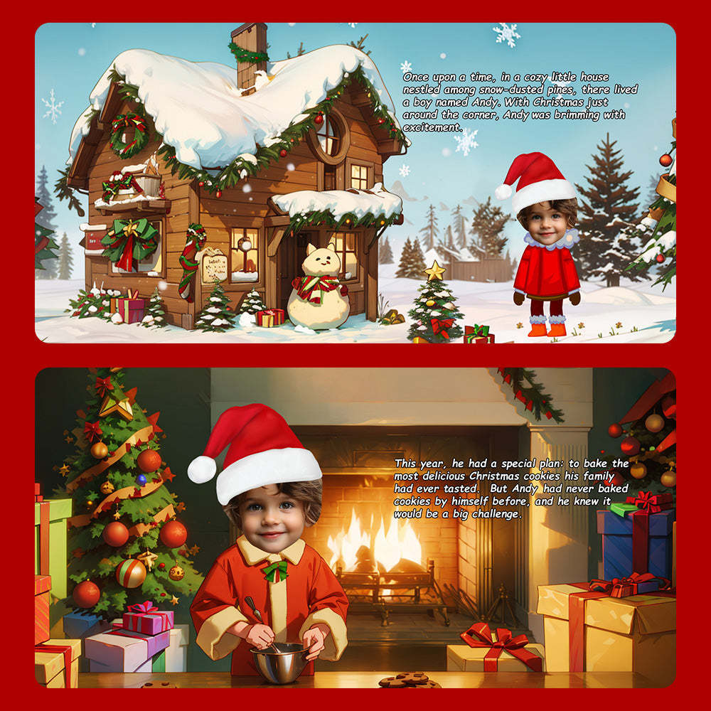 Livre De Noël Pour Bébé Nom Et Visage Personnalisés Cadeaux De Noël Pour Bébé - votrecollierprenomfr