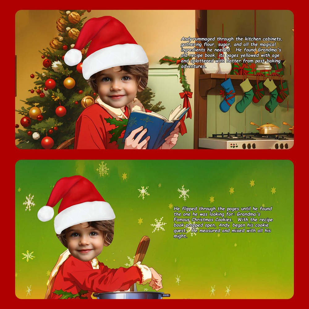 Livre De Noël Pour Bébé Nom Et Visage Personnalisés Cadeaux De Noël Pour Bébé - votrecollierprenomfr