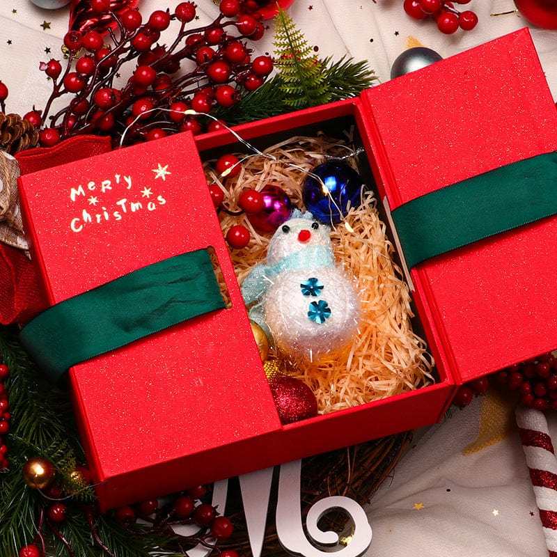 Boîte De Cadeaux De Noël Avec Ruban - votrecollierprenomfr