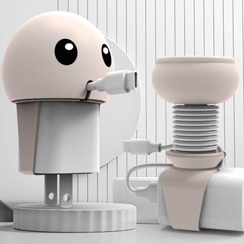 Organiseur De Câbles De Téléphone En Silicone, Adorable Enrouleur De Câbles De Chargeur En Forme D'animal, Gestion Intelligente Des Câbles En Silicone Pour Chargeurs - votrecollierprenomfr