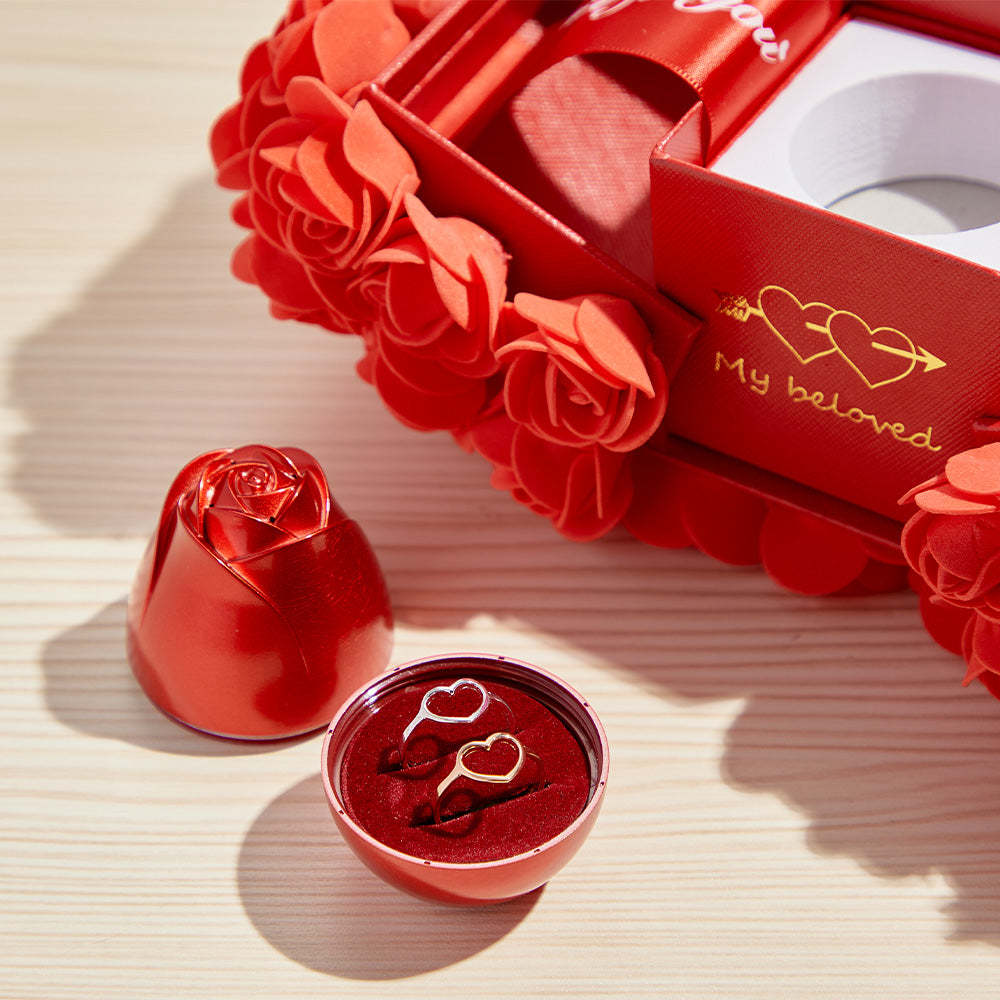 Boîte À Bijoux Relevable En Forme De Rose, Bouquet De Roses, Boîte Cadeau Romantique - votrecollierprenomfr