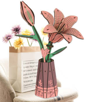 Puzzle 3d En Bois À Monter Soi-même, Motif Floral - Cadeau Idéal Pour La Fête Des Mères - votrecollierprenomfr
