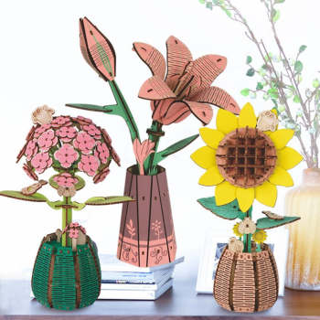 Puzzle 3d En Bois À Monter Soi-même, Motif Floral - Cadeau Idéal Pour La Fête Des Mères - votrecollierprenomfr