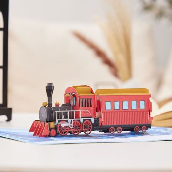Train À Vapeur 3d Pop Up Carte De Vœux - votrecollierprenomfr