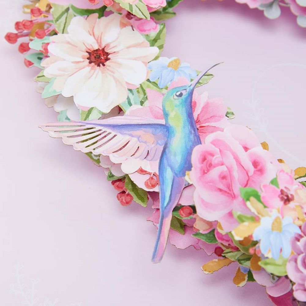 Carte De Vœux Pop-up 3d En Forme De Cœur De Colibri - votrecollierprenomfr